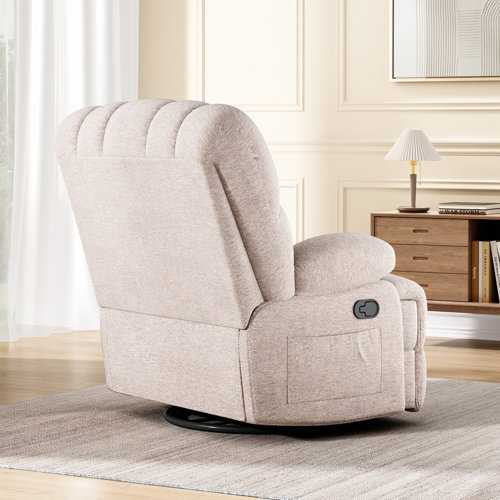 Ebern Designs Heald Upholstered Swivel Recliner Reviews Wayfair